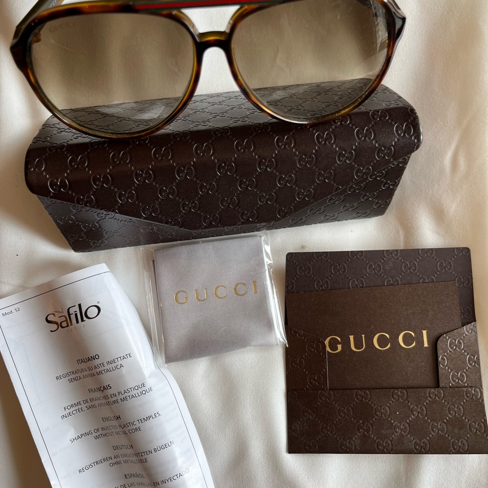 Gucci Tortoiseshell Sunglasses with Case